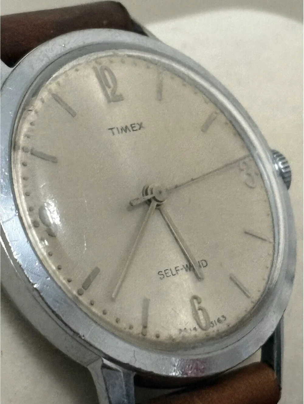 Timex Viscount 1960’s Men's Silver Tone Self-Winding Watch Vintage 34mm